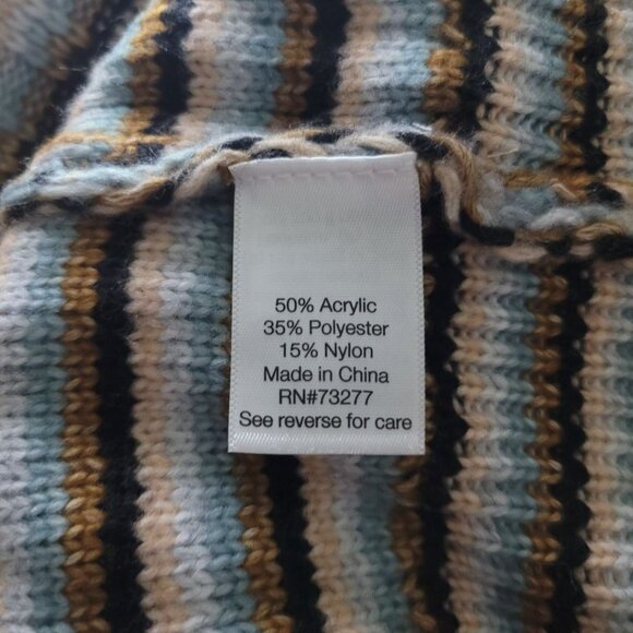 Nine West Striped Sweater Soft Womens Large Brown Blue Knit - Picture 6 of 9